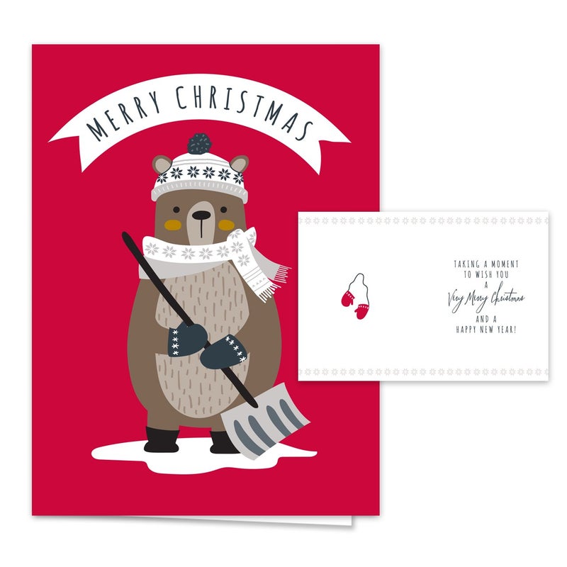 Canopy Street Woodland Animals Holiday Cards / 36 Cards With White Envelopes Pack / 6 Winter Forest Animal Designs/Cheerful Seasonal Verses Inside / 4 5/8" x 6 1/4" Christmas Greeting Card Set - Image 4
